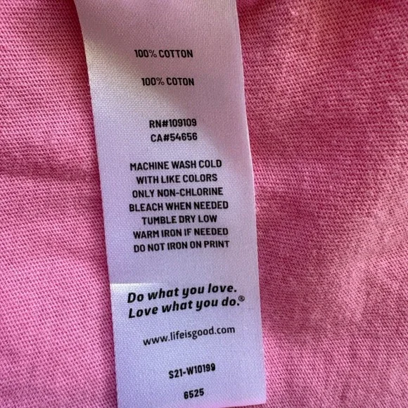 Life Is Good Pink Long Sleeve Hooded Tshirt With Daisy, Large, 100% Cotton - Picture 6 of 6